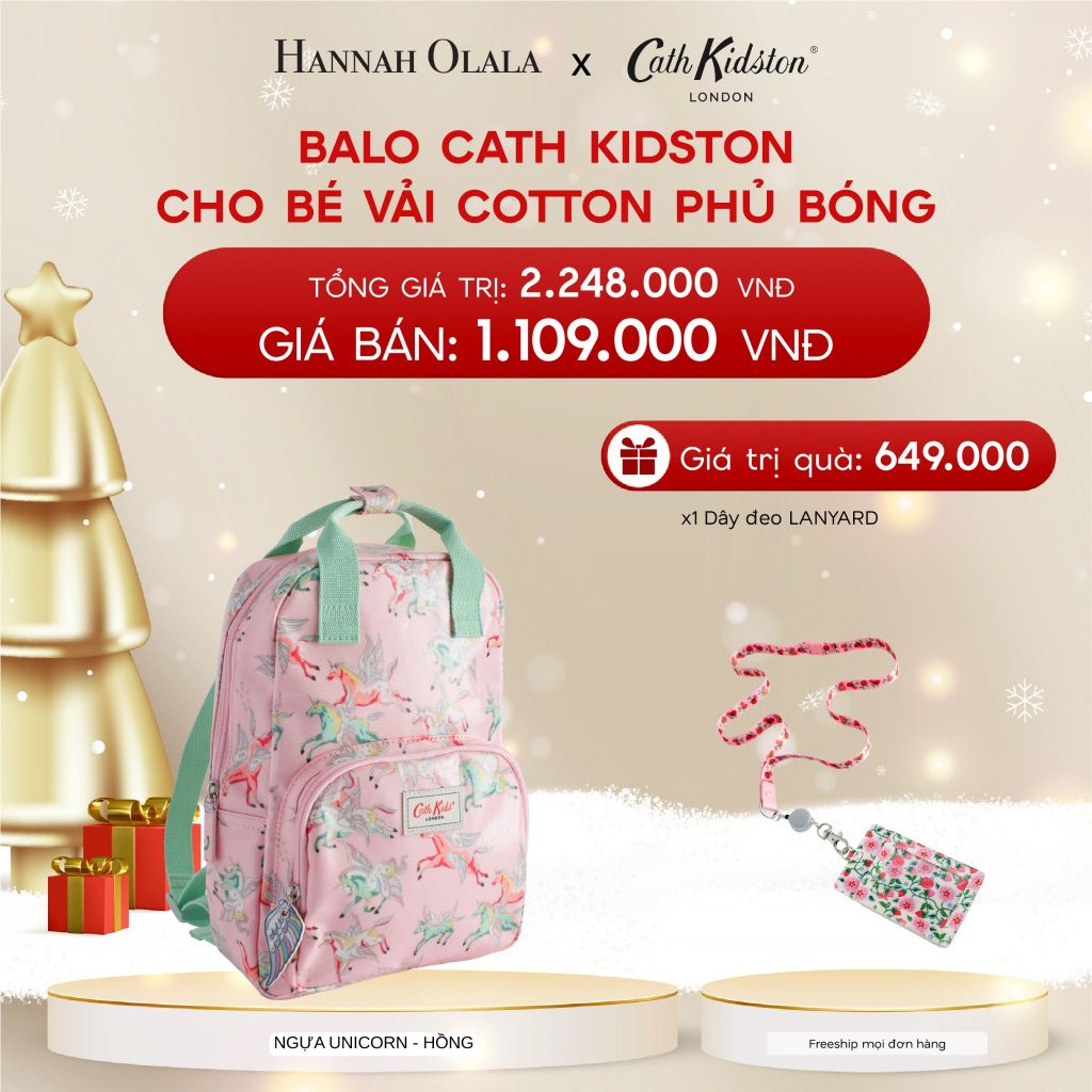  A455_DEAL 6: BALO CATH KIDSTON CHO BÉ VẢI COTTON PHỦ BÓNG 
