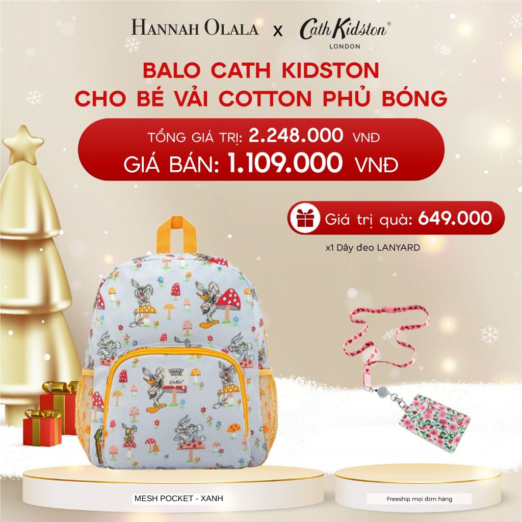  A455_DEAL 6: BALO CATH KIDSTON CHO BÉ VẢI COTTON PHỦ BÓNG 