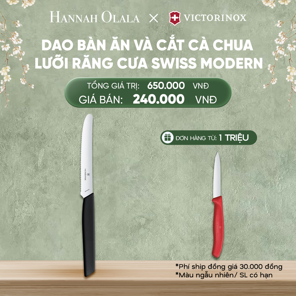  DEAL30: DAO BÀN ĂN VÀ CẮT CÀ CHUA LƯỠI RĂNG CƯA SWISS MODERN 