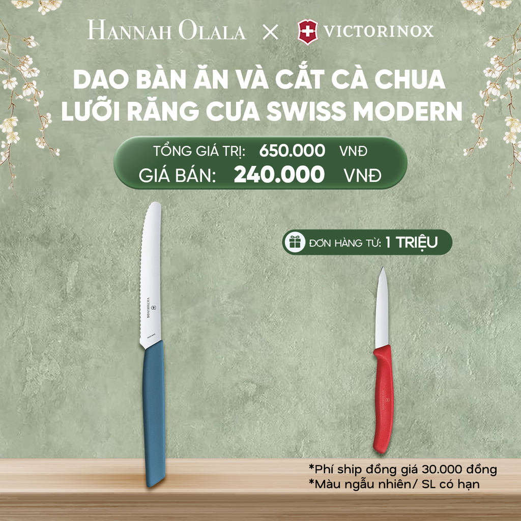  DEAL30: DAO BÀN ĂN VÀ CẮT CÀ CHUA LƯỠI RĂNG CƯA SWISS MODERN 