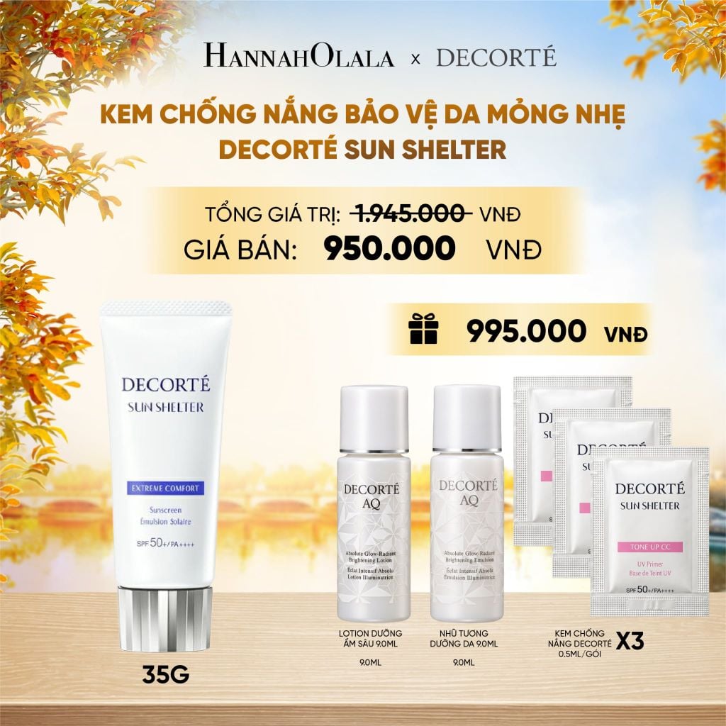  KEM CHỐNG NẮNG DECORTÉ SUN SHELTER _ KHÔNG NÂNG TÔNG - E1118 