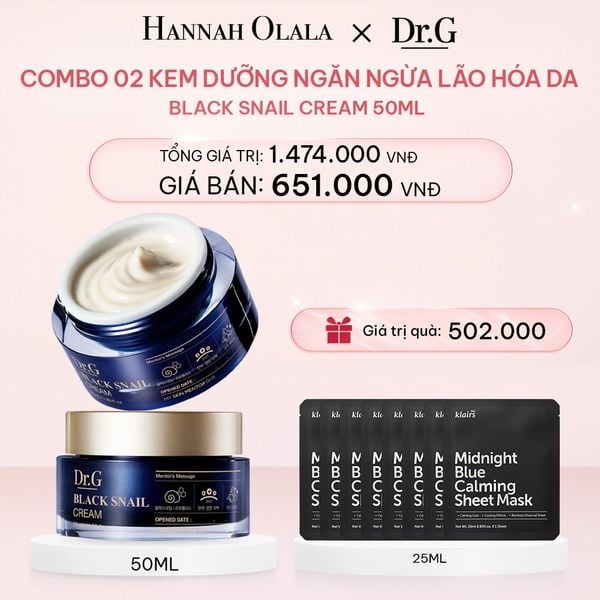  E360_DEAL 6: COMBO 02 KEM DƯỠNG NGĂN NGỪA LÃO HÓA DA DR.G BLACK SNAIL CREAM 50ML 