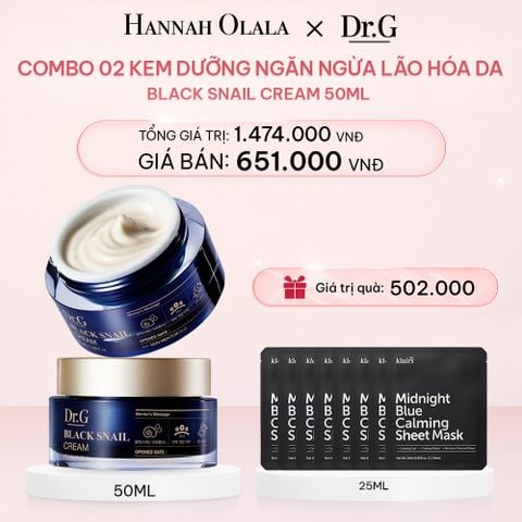  E360_DEAL 6: COMBO 02 KEM DƯỠNG NGĂN NGỪA LÃO HÓA DA DR.G BLACK SNAIL CREAM 50ML 