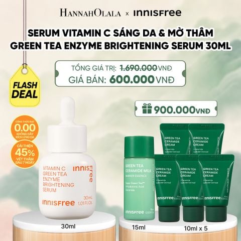  [FLASH DEAL] SERUM VITAMIN CSÁNG DA MỜ THÂM MỤN INNISFREE GREEN TEA ENZYME BRIGHTENING 30ML - A1624 