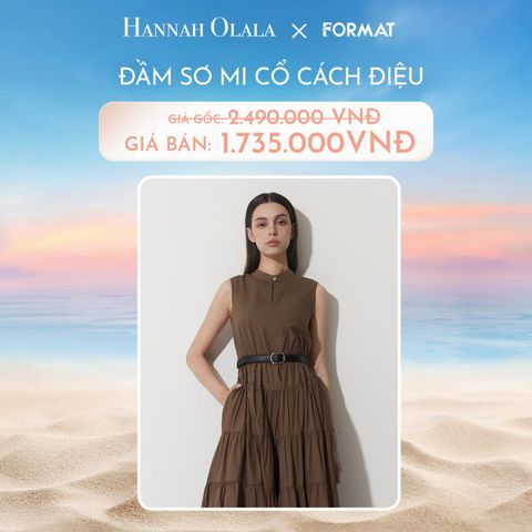  C993_DEAL 6: ĐẦM SƠ MI CỔ CÁCH ĐIỆU FORMAT 