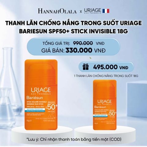  THANH LĂN CHỐNG NẮNG TRONG SUỐT URIAGE BARIESUN SPF50+ STICK INVISIBLE 18G 
