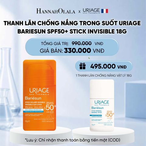  THANH LĂN CHỐNG NẮNG TRONG SUỐT URIAGE BARIESUN SPF50+ STICK INVISIBLE 18G - D151 