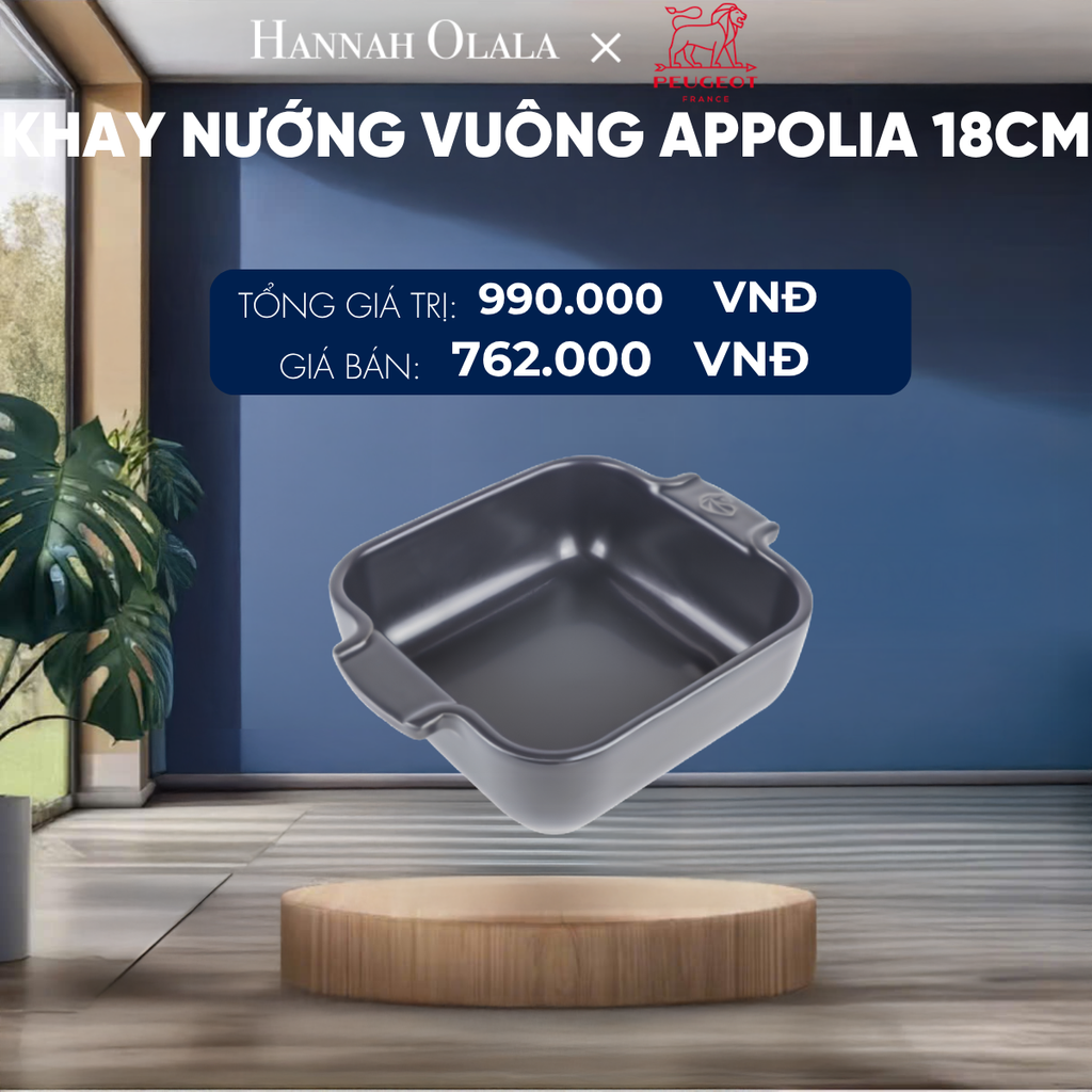  KHAY NƯỚNG VUÔNG APPOLIA 18CM 