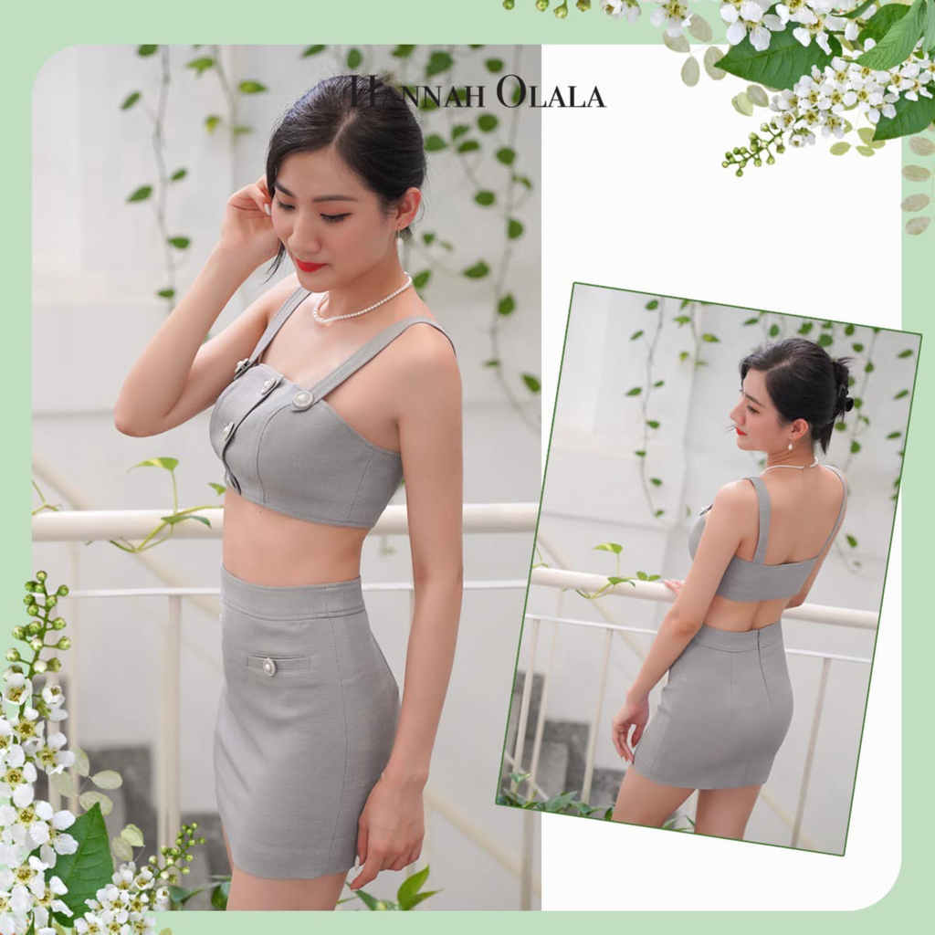  DEAL 13C: VÁY HOẶC ÁO CROPTOP CÔNG SỞ - MÀU XÁM NHẠT (GREY) 