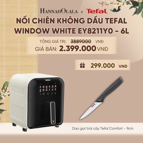  NỒI CHIÊN KHÔNG DẦU TEFAL WINDOW WHITE EY8211Y0 - 6L - ĐIỆN TỬ - A665 