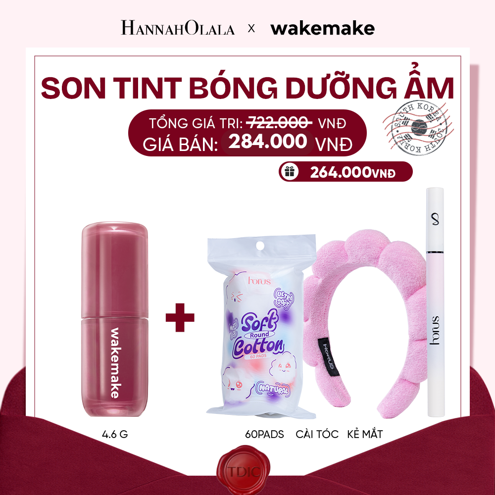  SON TINT BÓNG WAKEMAKE WATERFUL GLOW TINT DƯỠNG ẨM CĂNG MỌNG, BỀN MÀU LÂU TRÔI_M50 