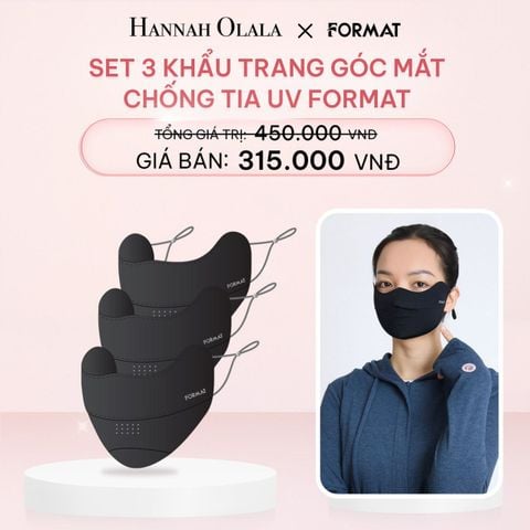  E183_DEAL 5: SET 3 KHẨU TRANG GÓC MẮT CHỐNG TIA UV FORMAT 