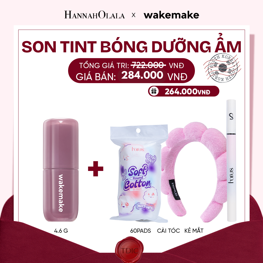  SON TINT BÓNG WAKEMAKE WATERFUL GLOW TINT DƯỠNG ẨM CĂNG MỌNG, BỀN MÀU LÂU TRÔI_M50 