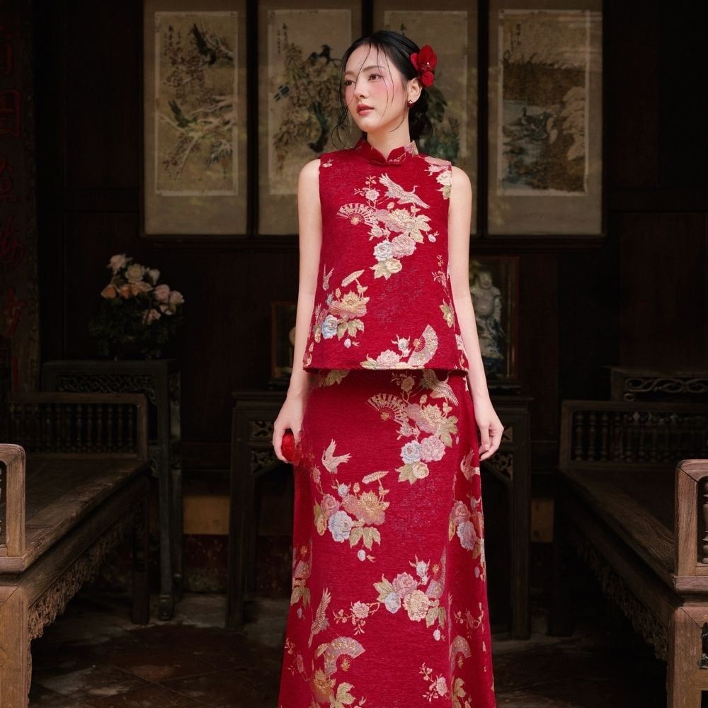  A613_DEAL 10: SET ĐỒ MẶC TẾT 02 MÓN HOA NIÊN 