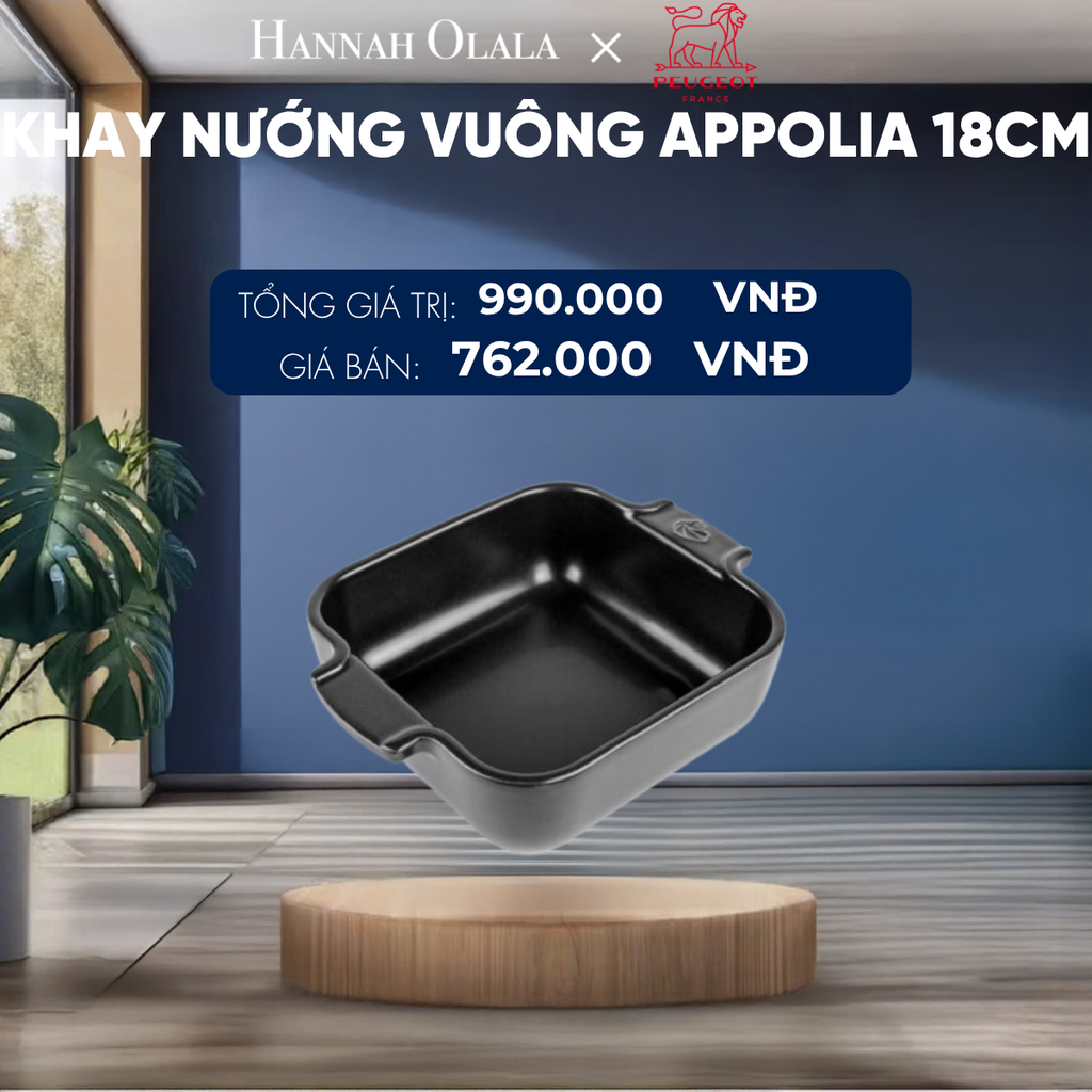  KHAY NƯỚNG VUÔNG APPOLIA 18CM 