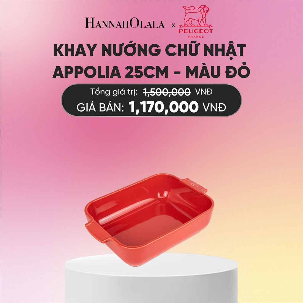  KHAY NƯỚNG CHỮ NHẬT APPOLIA 25CM 