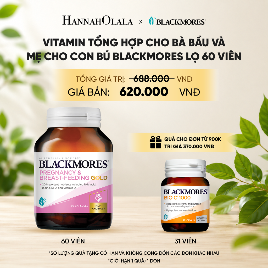 VITAMIN TỔNG HỢP CHO BÀ BẦU VÀ MẸ CHO CON BÚ BLACKMORES PREGNANCY & BREAST-FEEDING GOLD LỌ 60 VIÊN 