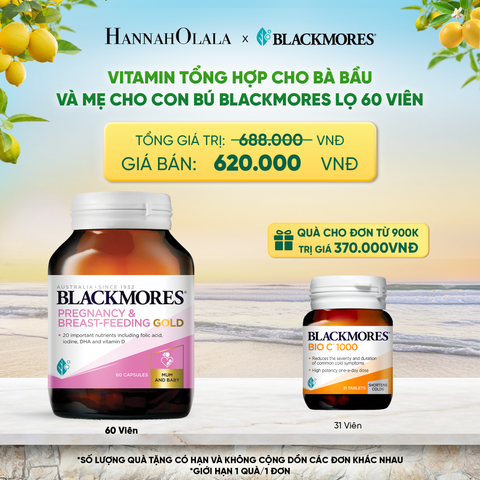  VITAMIN TỔNG HỢP CHO BÀ BẦU VÀ MẸ CHO CON BÚ BLACKMORES PREGNANCY & BREAST-FEEDING GOLD LỌ 60 VIÊN _ DEAL 6 