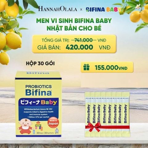  MEN VI SINH BIFINA BABY NHẬT BẢN CHO BÉ HỘP 30 GÓI - DEAL 1 - A1938 