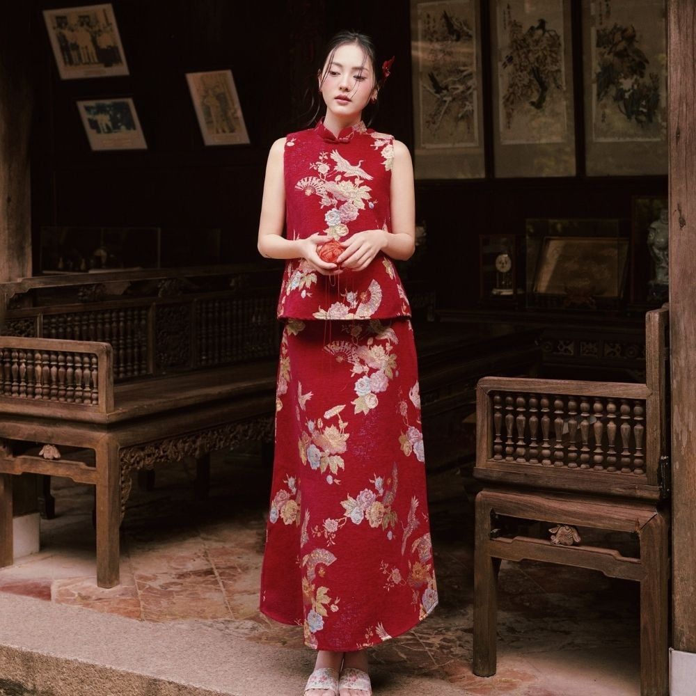  A613_DEAL 10: SET ĐỒ MẶC TẾT 02 MÓN HOA NIÊN 