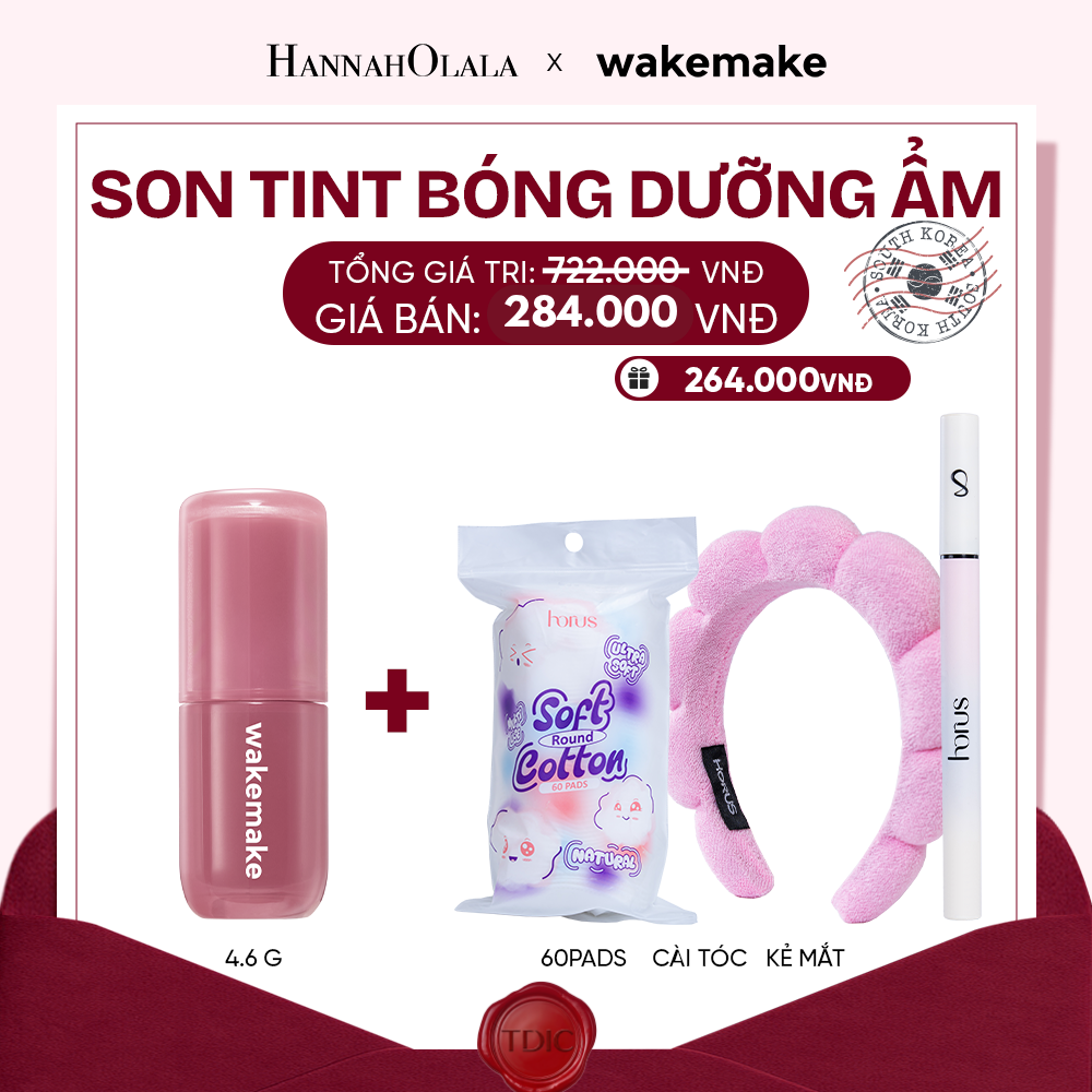  SON TINT BÓNG WAKEMAKE WATERFUL GLOW TINT DƯỠNG ẨM CĂNG MỌNG, BỀN MÀU LÂU TRÔI_M50 