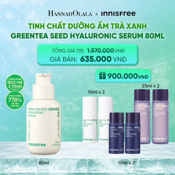 SERUM TRÀ XANH CẤP ẨM SÂU PHỤC HỒI DA VỚI PROBIOTICS INNISFREE GREEN TEA SEED HYALURONIC SERUM 80ML_K215 