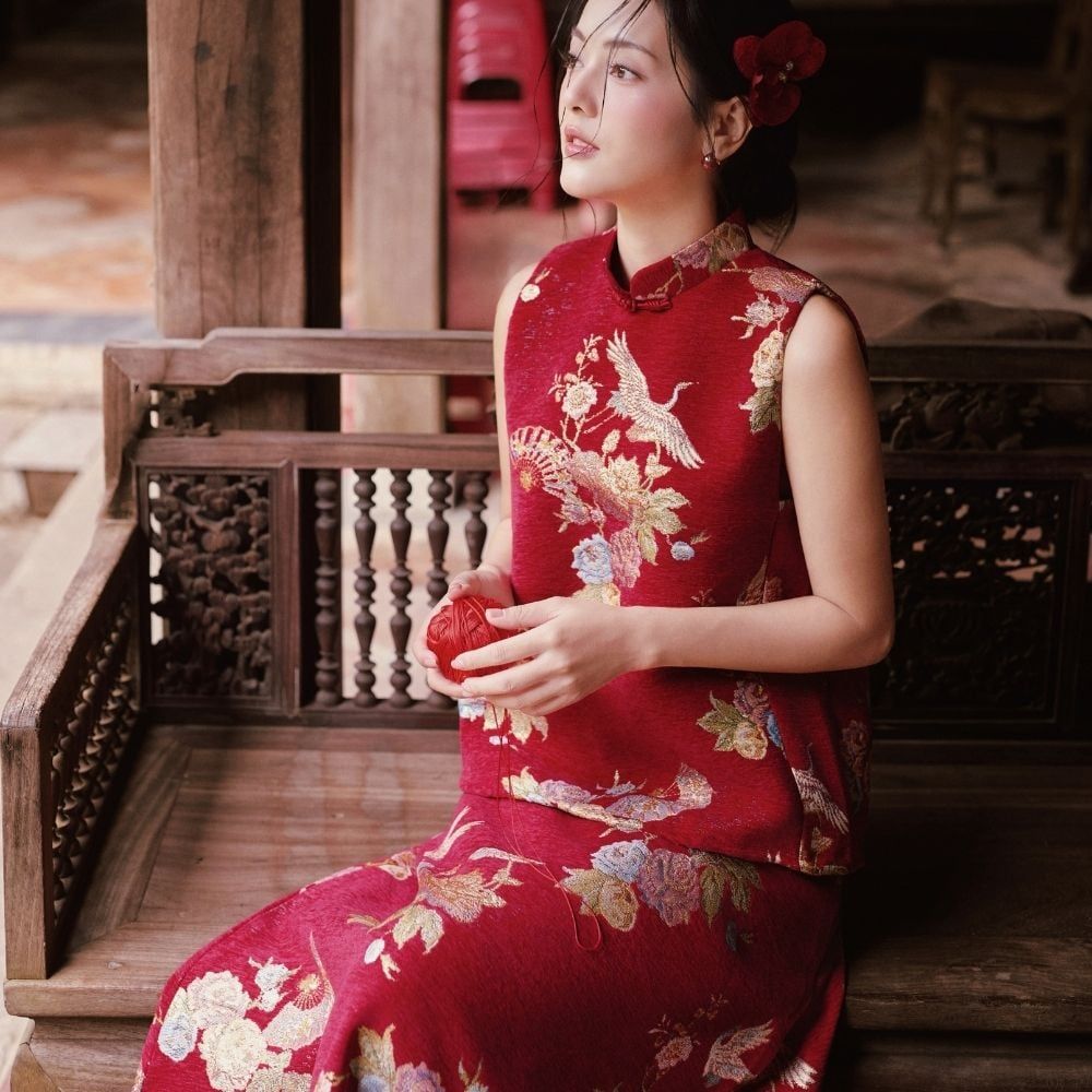  A613_DEAL 10: SET ĐỒ MẶC TẾT 02 MÓN HOA NIÊN 