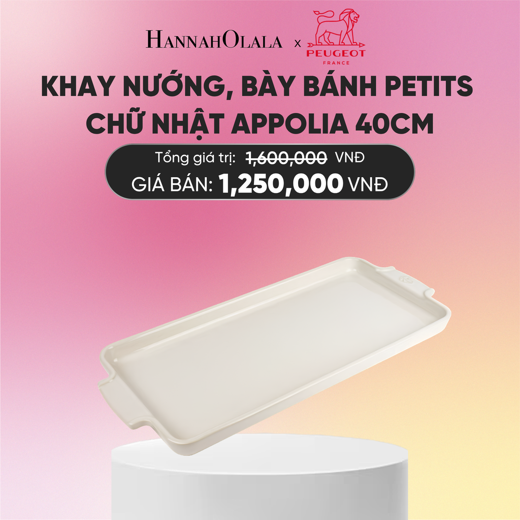  KHAY NƯỚNG, BÀY BÁNH PETITS CHỮ NHẬT APPOLIA 40CM 