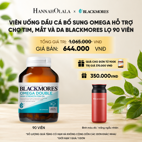  VIÊN UỐNG DẦU CÁ BỔ SUNG OMEGA HỖ TRỢ CHO TIM, MẮT VÀ DA BLACKMORES DOUBLE OMEGA HIGH STRENGTH LỌ 90 VIÊN 