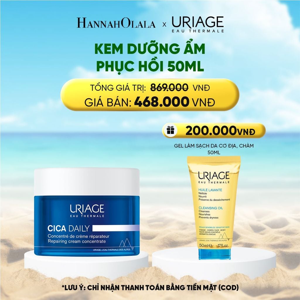  DEAL 3: KEM DƯỠNG ẨM PHỤC HỒI URIAGE CICA DAILY REPAIRING CREAM CONCENTRATE 50ML 