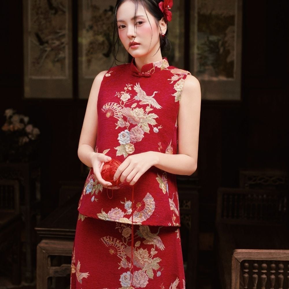  DEAL 9: SET ĐỒ MẶC TẾT 02 MÓN HOA NIÊN 