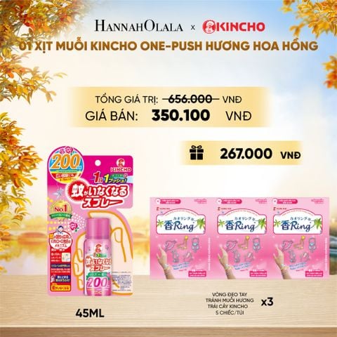  XỊT MUỖI KINCHO ONE-PUSH HƯƠNG HOA HỒNG - E1802 