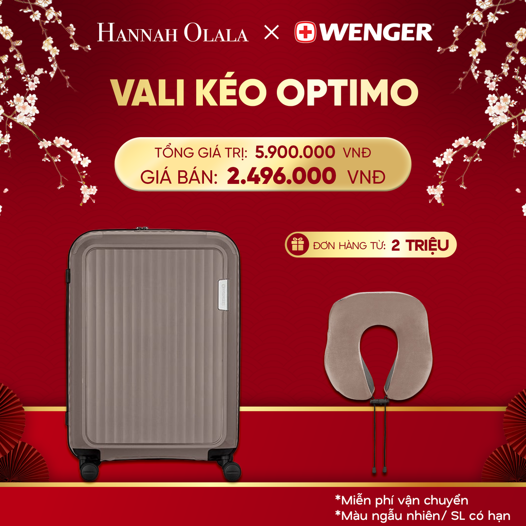 DEAL24: VALI KÉO OPTIMO SIZE ĐẠI M
*Tặng kèm gối cổ Wenger 