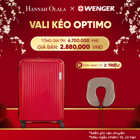  DEAL25: VALI KÉO OPTIMO SIZE ĐẠI L
*Tặng kèm gối cổ Wenger 