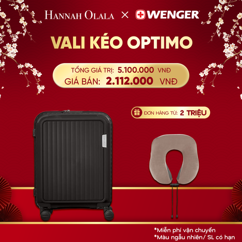  DEAL23: VALI KÉO OPTIMO SIZE ĐẠI S
*Tặng kèm gối cổ Wenger 