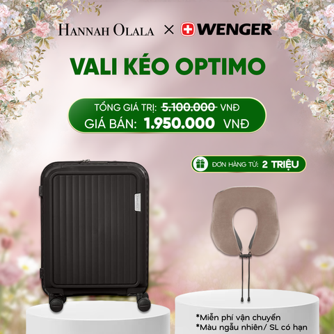  E178_DEAL23: VALI KÉO OPTIMO SIZE CABIN S *TẶNG KÈM GỐI CỔ WENGER 