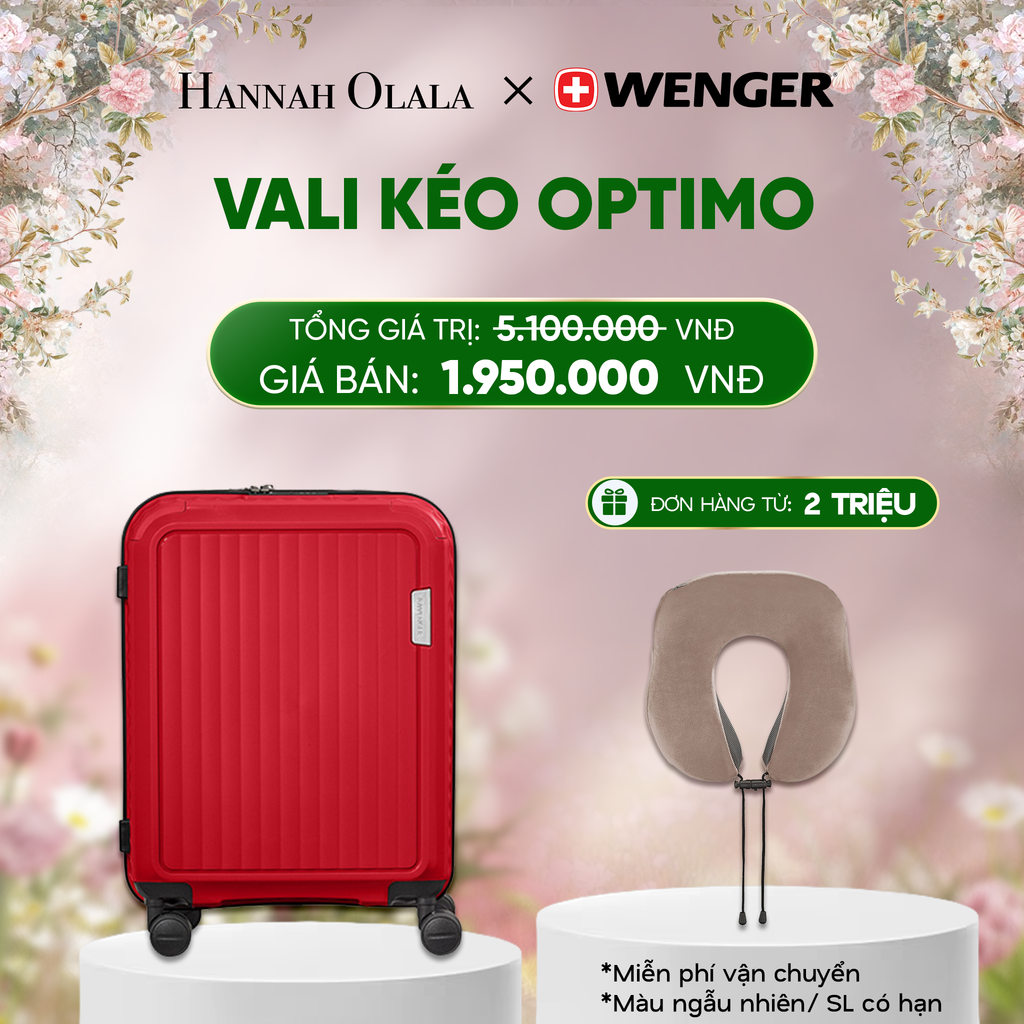  E178_DEAL23: VALI KÉO OPTIMO SIZE CABIN S *TẶNG KÈM GỐI CỔ WENGER 