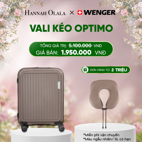  E178_DEAL23: VALI KÉO OPTIMO SIZE CABIN S *TẶNG KÈM GỐI CỔ WENGER 