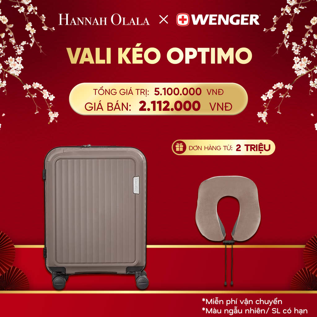  DEAL23: VALI KÉO OPTIMO SIZE ĐẠI S
*Tặng kèm gối cổ Wenger 