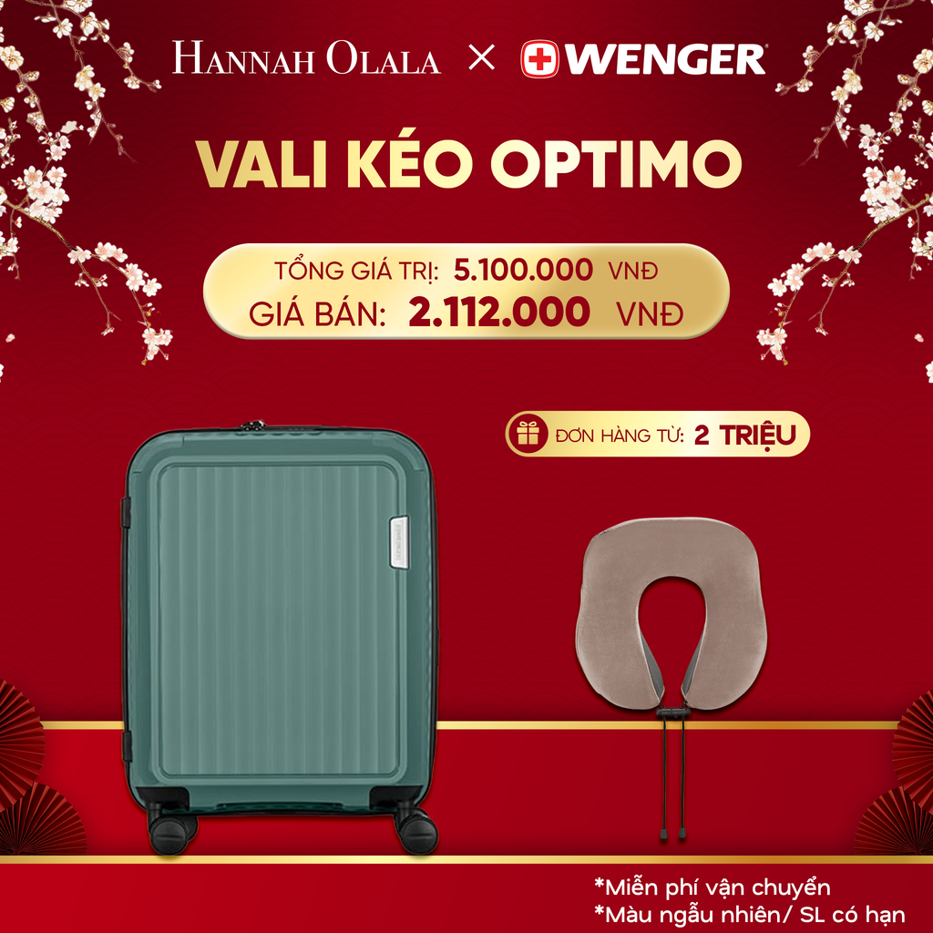  DEAL23: VALI KÉO OPTIMO SIZE ĐẠI S
*Tặng kèm gối cổ Wenger 