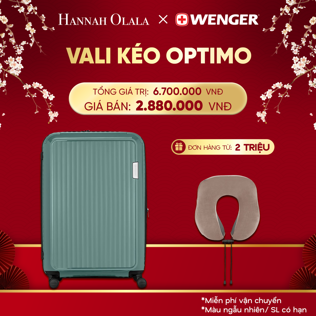  DEAL25: VALI KÉO OPTIMO SIZE ĐẠI L
*Tặng kèm gối cổ Wenger 