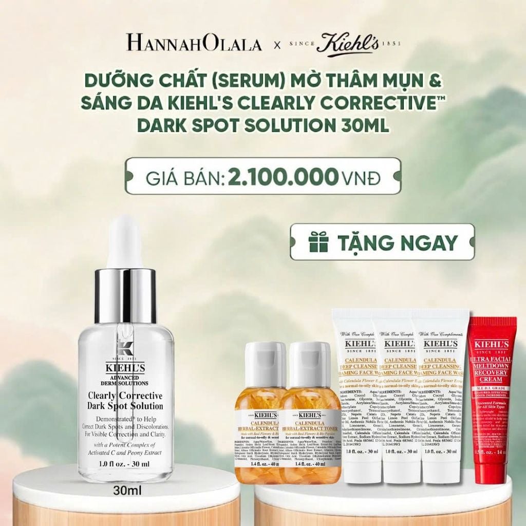  DƯỠNG CHẤT (SERUM) VITAMIN C GIÚP DA TRÔNG CĂNG BÓNG SAU 7 NGÀY KIEHL'S CLEARLY CORRECTIVE™ DARK SPOT SOLUTION 30ML 