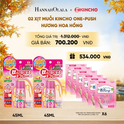  XỊT MUỖI KINCHO ONE-PUSH HƯƠNG HOA HỒNG - E1802 