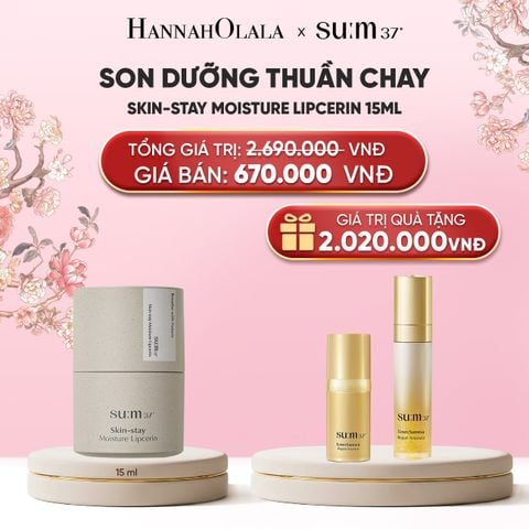  SON DƯỠNG THUẦN CHAY SU:M37 SKIN-STAY MOISTURE LIPCERIN 15ML 