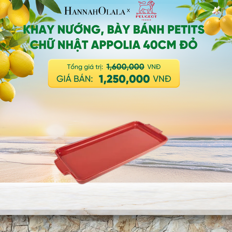  KHAY NƯỚNG, BÀY BÁNH PETITS CHỮ NHẬT APPOLIA 40CM - A2629 