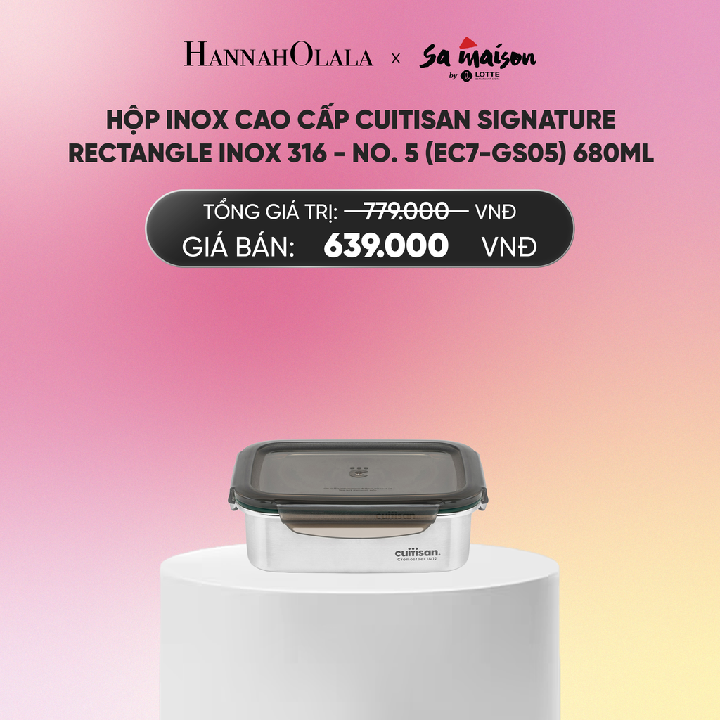  DEAL 16: HỘP INOX CAO CẤP CUITISAN SIGNATURE RECTANGLE INOX 316_A587 