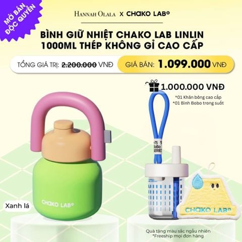  BÌNH GIỮ NHIỆT CHAKO LAB LINLIN 1000ML THÉP KHÔNG GỈ CAO CẤP _ DEAL 14 