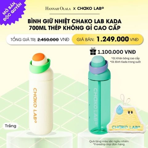  BÌNH GIỮ NHIỆT CHAKO LAB KADA 700ML THÉP KHÔNG GỈ CAO CẤP _ DEAL 15 