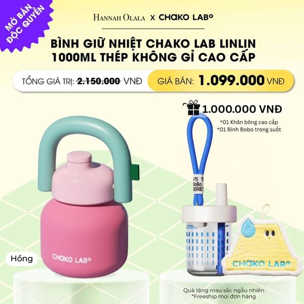  BÌNH GIỮ NHIỆT CHAKO LAB LINLIN 1000ML THÉP KHÔNG GỈ CAO CẤP _ DEAL 14 