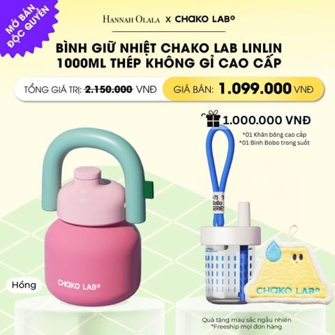  BÌNH GIỮ NHIỆT CHAKO LAB LINLIN 1000ML THÉP KHÔNG GỈ CAO CẤP _ DEAL 14 